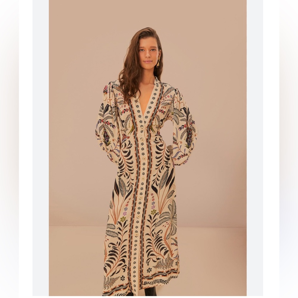 Farm Rio Classic Nature Sand Maxi Dress